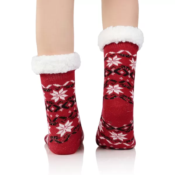 Zando Womens Warm Fuzzy Slipper Socks Fluffy Sherpa Fleece Socks Cozy Non Slip Plush Fleece Socks with Grippers