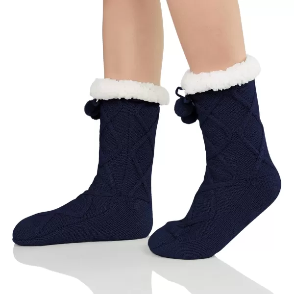 Zando Womens Warm Fuzzy Slipper Socks Fluffy Sherpa Fleece Socks Cozy Non Slip Plush Fleece Socks with Grippers