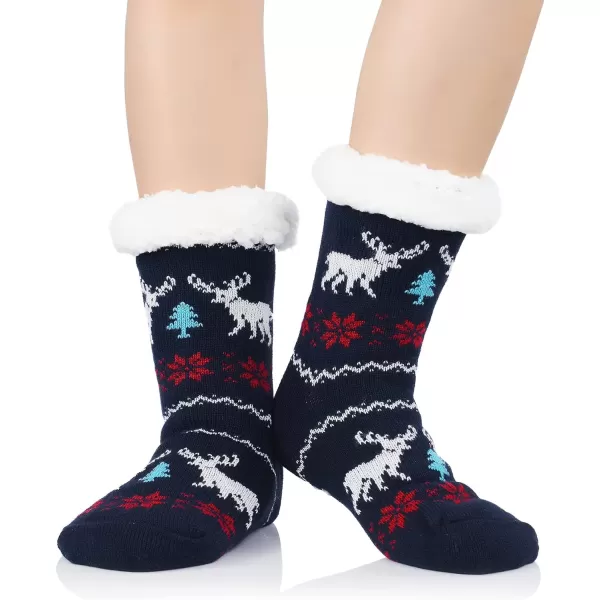 Zando Womens Warm Fuzzy Slipper Socks Fluffy Sherpa Fleece Socks Cozy Non Slip Plush Fleece Socks with Grippers