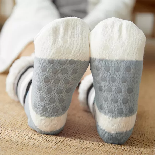Zando Womens Warm Fuzzy Slipper Socks Fluffy Sherpa Fleece Socks Cozy Non Slip Plush Fleece Socks with Grippers