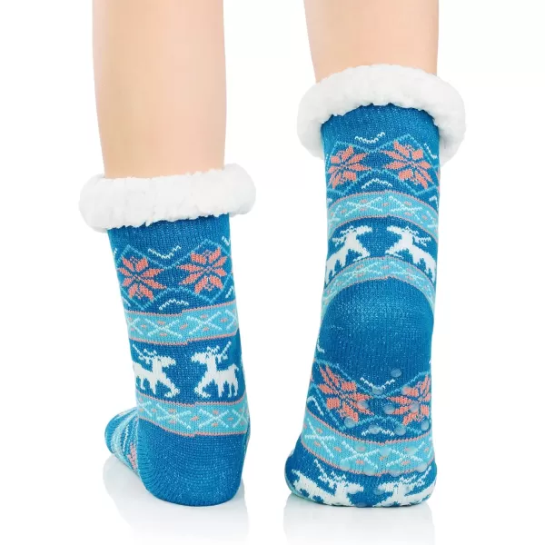 Zando Womens Warm Fuzzy Slipper Socks Fluffy Sherpa Fleece Socks Cozy Non Slip Plush Fleece Socks with Grippers)