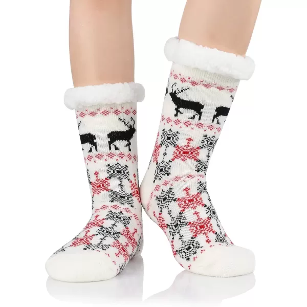 Zando Womens Warm Fuzzy Slipper Socks Fluffy Sherpa Fleece Socks Cozy Non Slip Plush Fleece Socks with Grippers