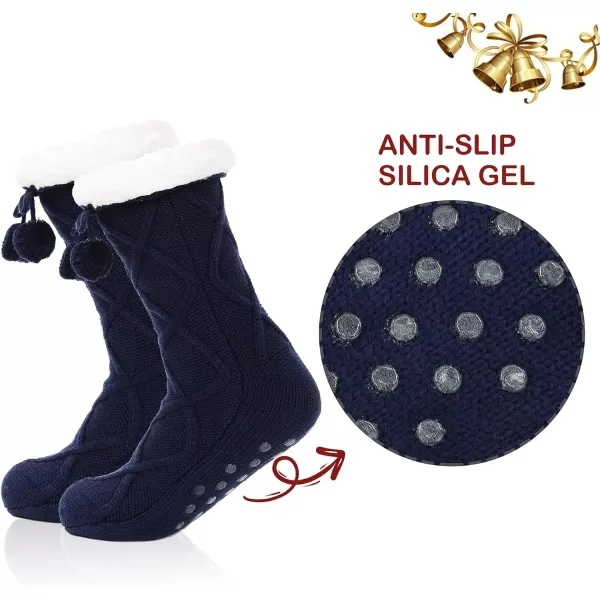 Zando Womens Warm Fuzzy Slipper Socks Fluffy Sherpa Fleece Socks Cozy Non Slip Plush Fleece Socks with Grippers