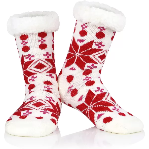 Zando Womens Warm Fuzzy Slipper Socks Fluffy Sherpa Fleece Socks Cozy Non Slip Plush Fleece Socks with Grippers