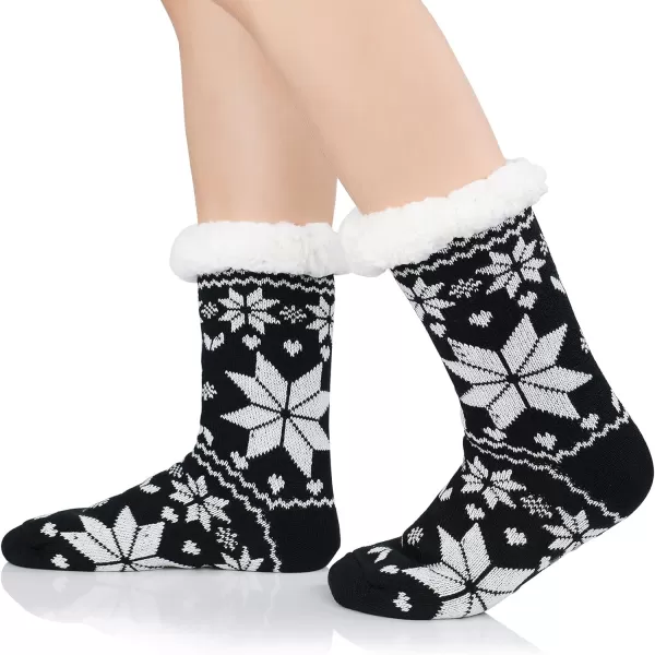 Zando Womens Warm Fuzzy Slipper Socks Fluffy Sherpa Fleece Socks Cozy Non Slip Plush Fleece Socks with Grippers