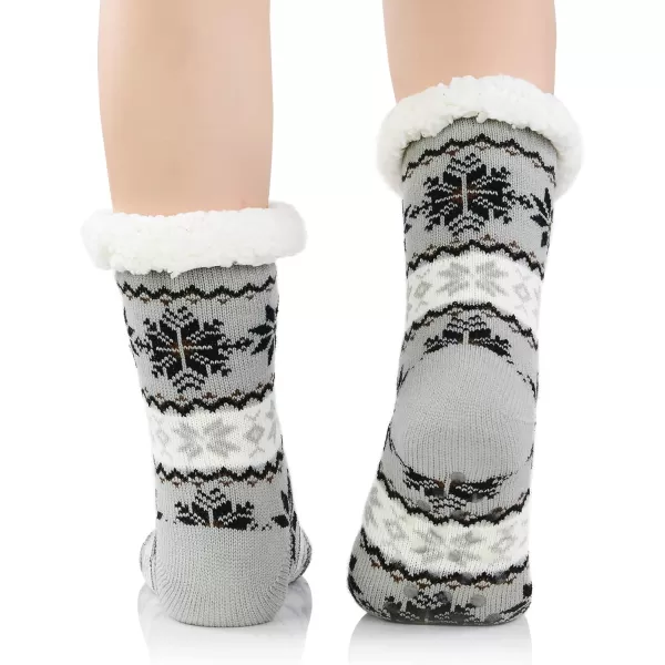 Zando Womens Warm Fuzzy Slipper Socks Fluffy Sherpa Fleece Socks Cozy Non Slip Plush Fleece Socks with Grippers