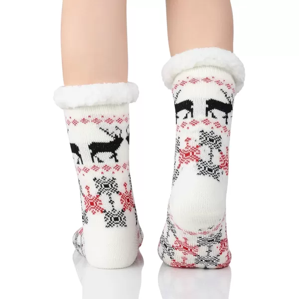 Zando Womens Warm Fuzzy Slipper Socks Fluffy Sherpa Fleece Socks Cozy Non Slip Plush Fleece Socks with Grippers