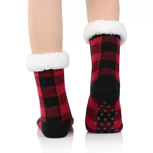 Zando Womens Warm Fuzzy Slipper Socks Fluffy Sherpa Fleece Socks Cozy Non Slip Plush Fleece Socks with Grippers