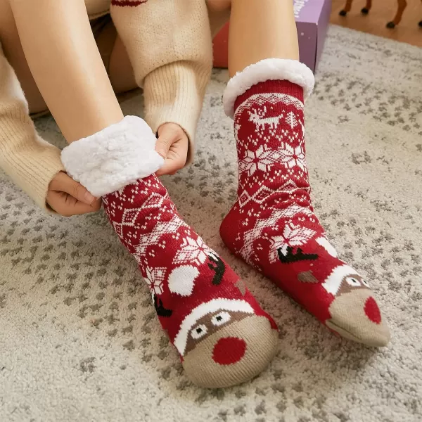 Zando Womens Warm Fuzzy Slipper Socks Fluffy Sherpa Fleece Socks Cozy Non Slip Plush Fleece Socks with Grippers