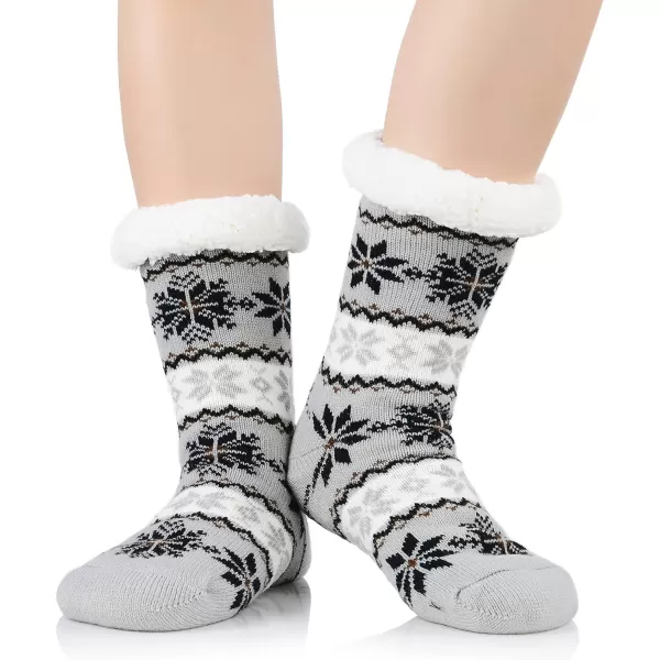 Zando Womens Warm Fuzzy Slipper Socks Fluffy Sherpa Fleece Socks Cozy Non Slip Plush Fleece Socks with Grippers