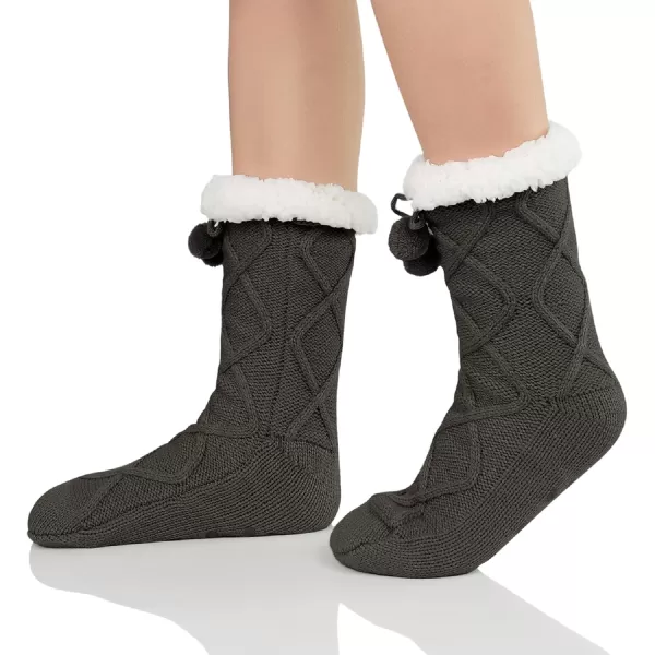 Zando Womens Warm Fuzzy Slipper Socks Fluffy Sherpa Fleece Socks Cozy Non Slip Plush Fleece Socks with Grippers