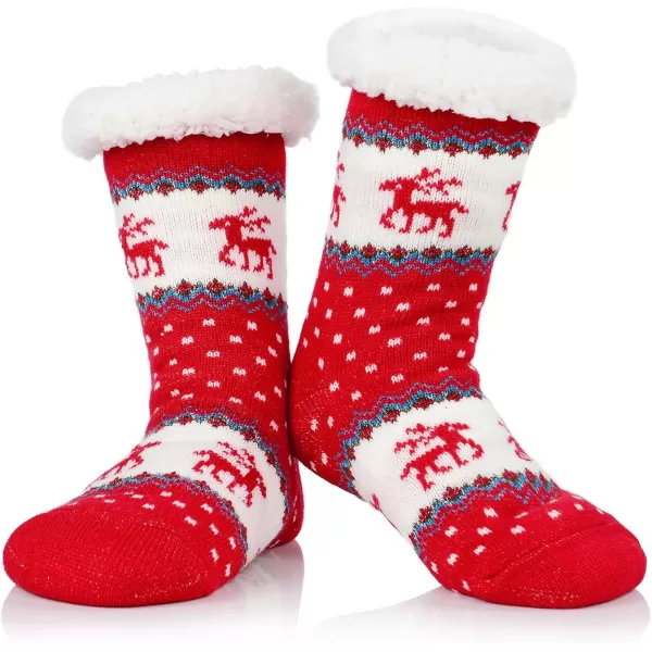 Zando Womens Warm Fuzzy Slipper Socks Fluffy Sherpa Fleece Socks Cozy Non Slip Plush Fleece Socks with Grippers