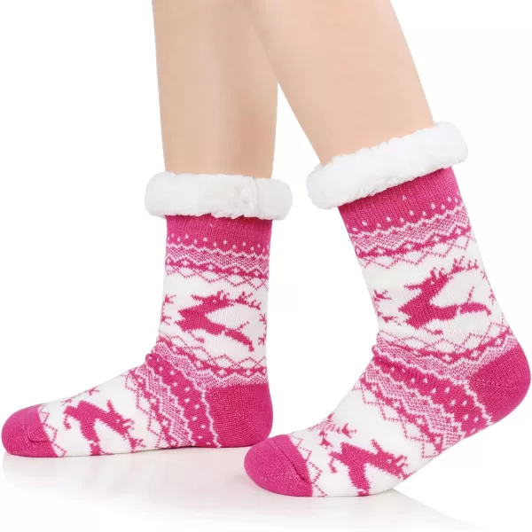 Zando Womens Warm Fuzzy Slipper Socks Fluffy Sherpa Fleece Socks Cozy Non Slip Plush Fleece Socks with Grippers)