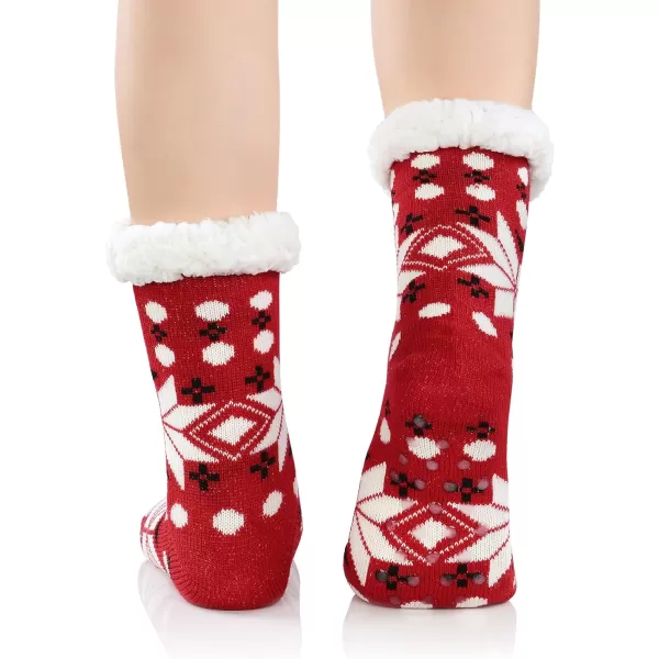Zando Womens Warm Fuzzy Slipper Socks Fluffy Sherpa Fleece Socks Cozy Non Slip Plush Fleece Socks with Grippers