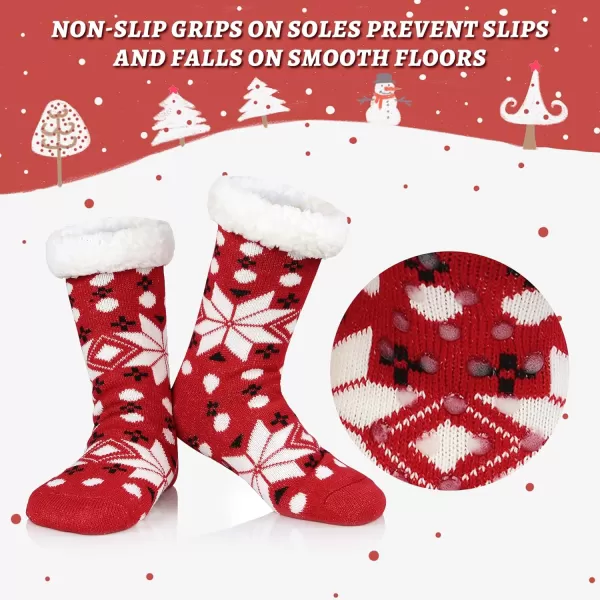 Zando Womens Warm Fuzzy Slipper Socks Fluffy Sherpa Fleece Socks Cozy Non Slip Plush Fleece Socks with Grippers