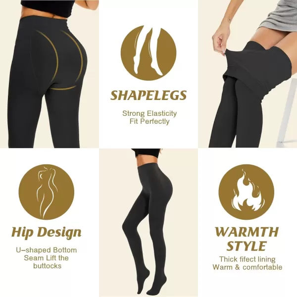 Zando Women's Winter Warm Stretchy Thermal Leggings Pants Fleece Lined Tights High Waist Soft Comfy Tights for Women