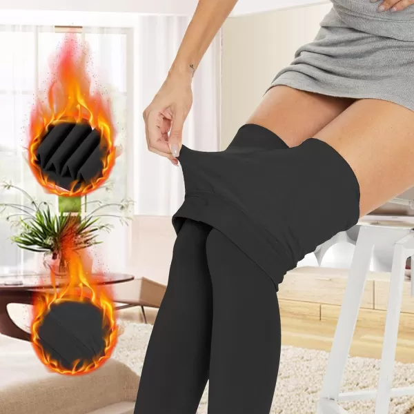 Zando Women's Winter Warm Stretchy Thermal Leggings Pants Fleece Lined Tights High Waist Soft Comfy Tights for Women
