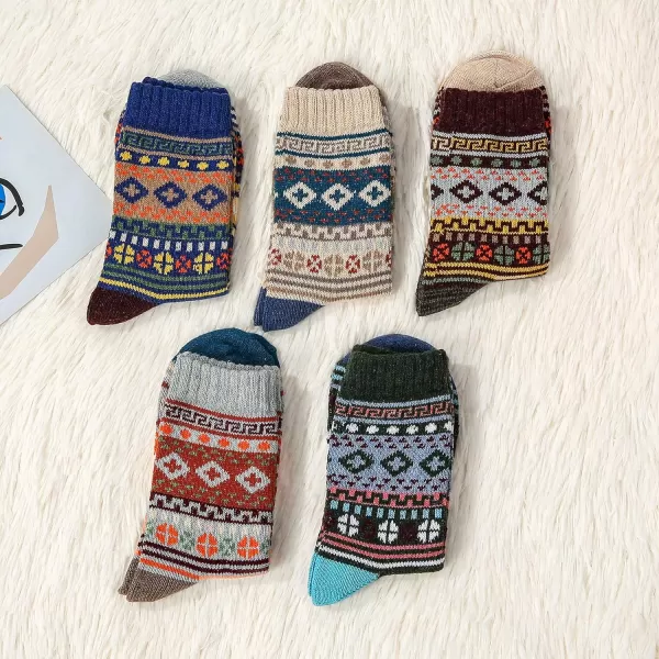 Zando Womens Wool Socks Winter Athletic Socks Crew Sock Warm Hiking Merino Wool Socks Soft Thick Mid Calf