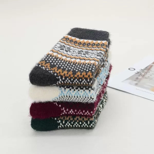 Zando Womens Wool Socks Winter Athletic Socks Crew Sock Warm Hiking Merino Wool Socks Soft Thick Mid Calf