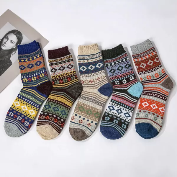 Zando Womens Wool Socks Winter Athletic Socks Crew Sock Warm Hiking Merino Wool Socks Soft Thick Mid Calf