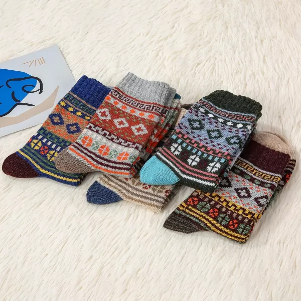 Zando Womens Wool Socks Winter Athletic Socks Crew Sock Warm Hiking Merino Wool Socks Soft Thick Mid Calf