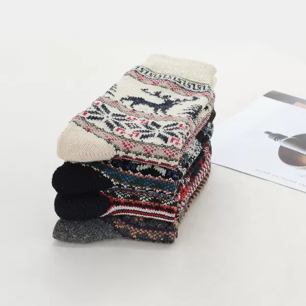 Zando Womens Wool Socks Winter Athletic Socks Crew Sock Warm Hiking Merino Wool Socks Soft Thick Mid Calf