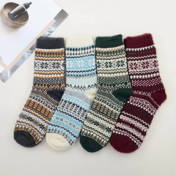 Zando Womens Wool Socks Winter Athletic Socks Crew Sock Warm Hiking Merino Wool Socks Soft Thick Mid Calf