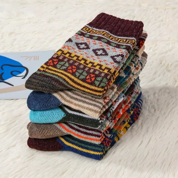 Zando Womens Wool Socks Winter Athletic Socks Crew Sock Warm Hiking Merino Wool Socks Soft Thick Mid Calf