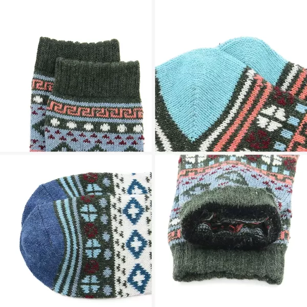 Zando Womens Wool Socks Winter Athletic Socks Crew Sock Warm Hiking Merino Wool Socks Soft Thick Mid Calf