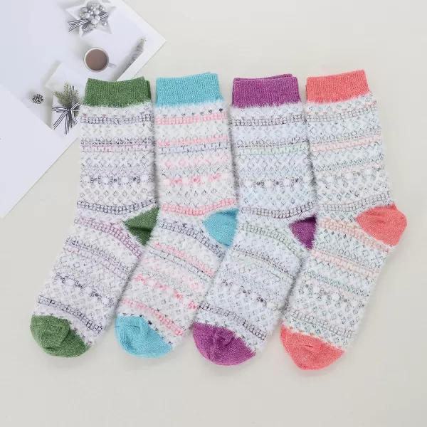 Zando Womens Wool Socks Winter Athletic Socks Crew Sock Warm Hiking Merino Wool Socks Soft Thick Mid Calf