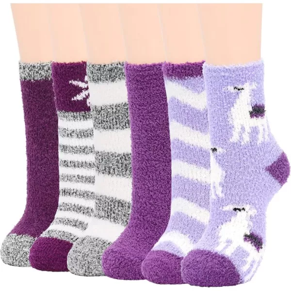 Zando Cozy Fuzzy Socks for Women Non Slip Socks Slipper Socks Fluffy Socks Hospital Socks with Grips for Women Sleep