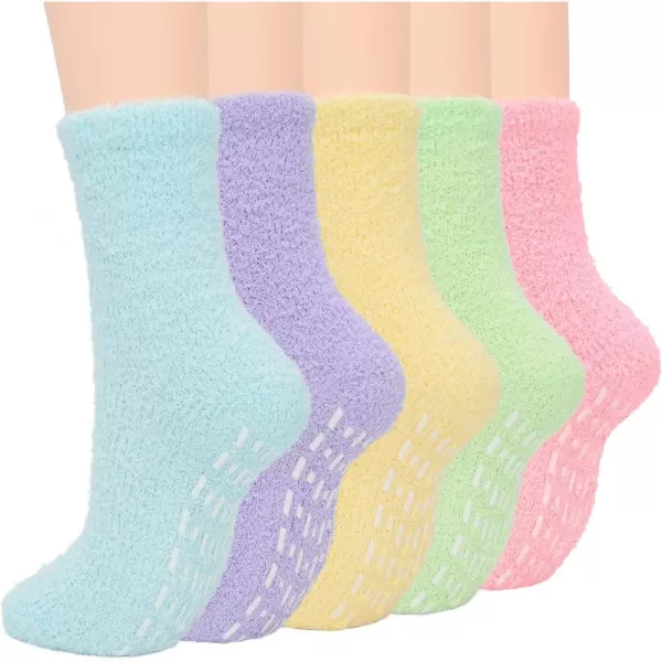 Zando Cozy Fuzzy Socks for Women Non Slip Socks Slipper Socks Fluffy Socks Hospital Socks with Grips for Women Sleep