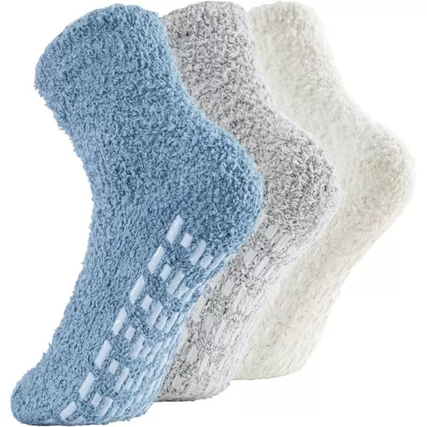 Zando Cozy Fuzzy Socks for Women Non Slip Socks Slipper Socks Fluffy Socks Hospital Socks with Grips for Women Sleep