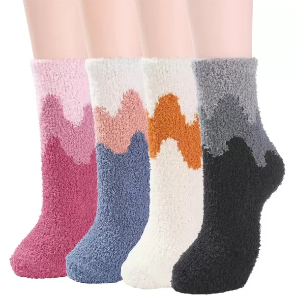 Zando Cozy Fuzzy Socks for Women Non Slip Socks Slipper Socks Fluffy Socks Hospital Socks with Grips for Women Sleep