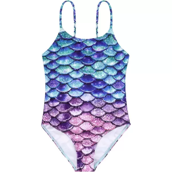 Zando Girls One Piece Bathing Suits Toddler Kids Swimsuits Mermaid Beach Swimwear for Baby Girl 2-8 Years Gifts