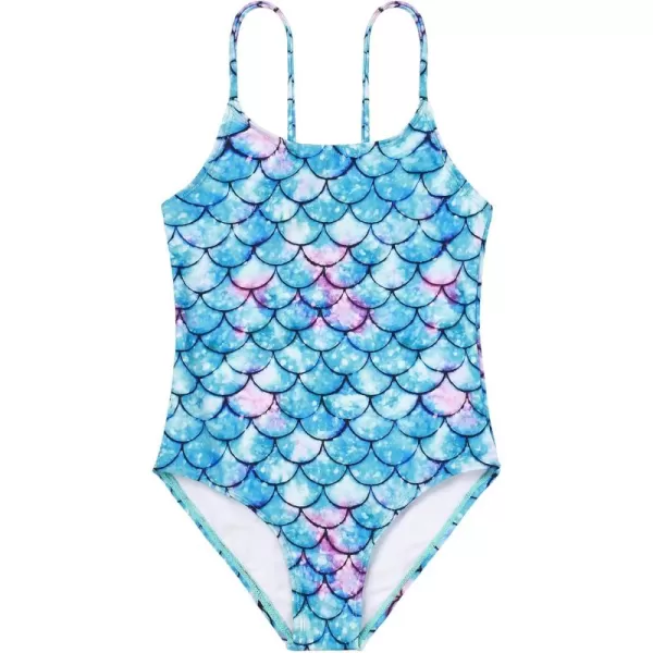 Zando Girls One Piece Bathing Suits Toddler Kids Swimsuits Mermaid Beach Swimwear for Baby Girl 2-8 Years Gifts