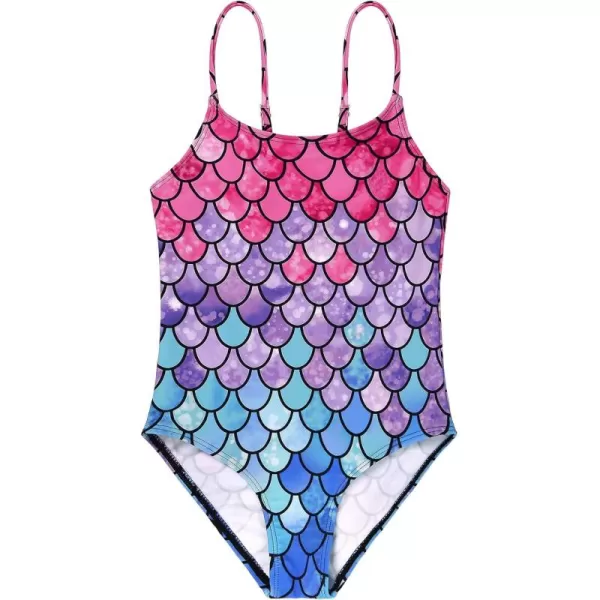 Zando Girls One Piece Bathing Suits Toddler Kids Swimsuits Mermaid Beach Swimwear for Baby Girl 2-8 Years Gifts