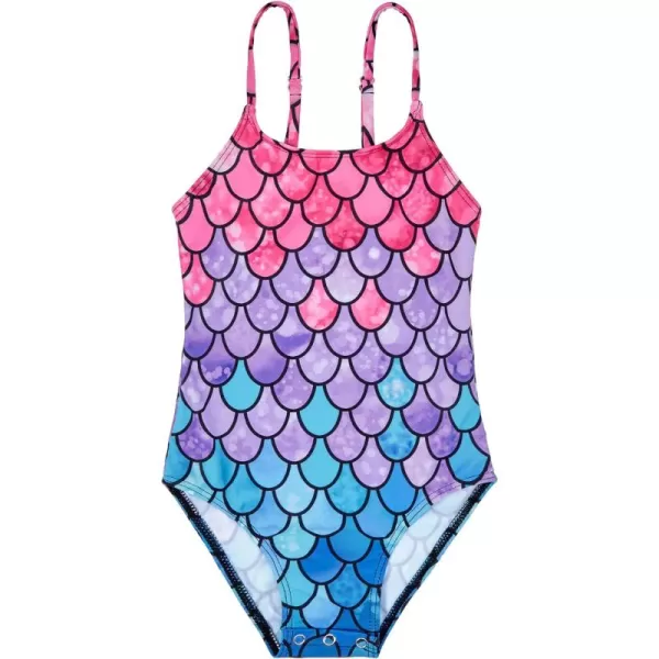 Zando Girls One Piece Bathing Suits Toddler Kids Swimsuits Mermaid Beach Swimwear for Baby Girl 2-8 Years Gifts)