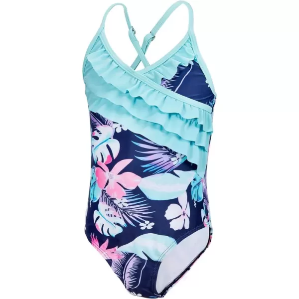 Zando Girl's One Piece Swimsuit Ruffle Bathing Suits for Little Girls UPF 50+ Baby Girls One-Piece Swimwear 2-10 Years