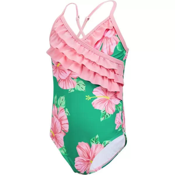 Zando Girl's One Piece Swimsuit Ruffle Bathing Suits for Little Girls UPF 50+ Baby Girls One-Piece Swimwear 2-10 Years