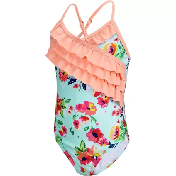 Zando Girl's One Piece Swimsuit Ruffle Bathing Suits for Little Girls UPF 50+ Baby Girls One-Piece Swimwear 2-10 Years