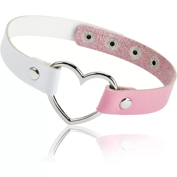 Zando Love Heart Leather Choker Necklace for Women Punk PU Gothic Jewelry Adjustable Chain Collar for Women Girls Party