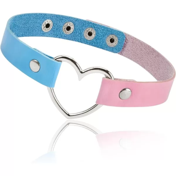 Zando Love Heart Leather Choker Necklace for Women Punk PU Gothic Jewelry Adjustable Chain Collar for Women Girls Party