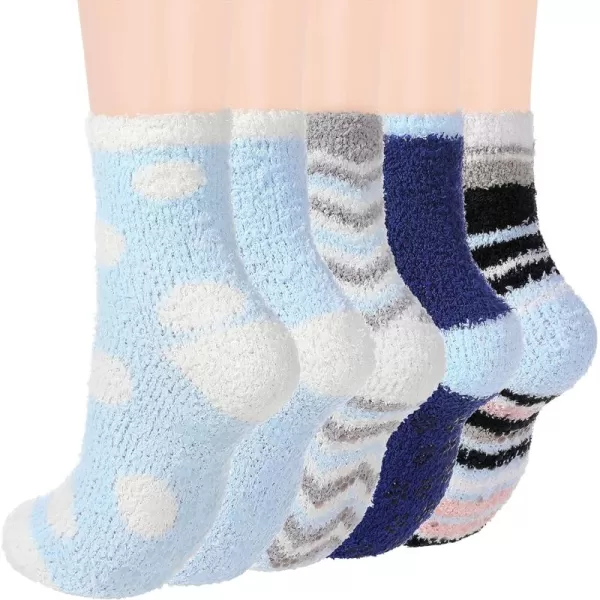 Zando Womens Fuzzy Socks with Grips Athletic Grip Socks Warm Slipper Socks Non Slip Cozy Socks Soft Thick Fluffy Socks