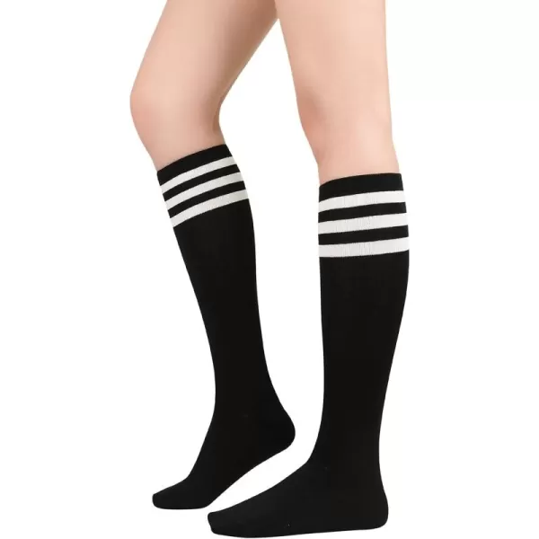 Zando Women's Tall Knee High Socks Extra Long Athletic Socks Outdoor Long Socks Stripes Casual Tube Socks Knee Socks