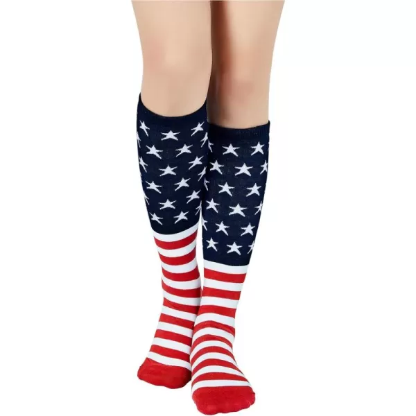 Zando Women's Tall Knee High Socks Extra Long Athletic Socks Outdoor Long Socks Stripes Casual Tube Socks Knee Socks