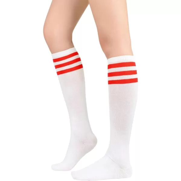 Zando Women's Tall Knee High Socks Extra Long Athletic Socks Outdoor Long Socks Stripes Casual Tube Socks Knee Socks