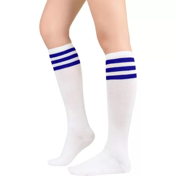 Zando Women's Tall Knee High Socks Extra Long Athletic Socks Outdoor Long Socks Stripes Casual Tube Socks Knee Socks