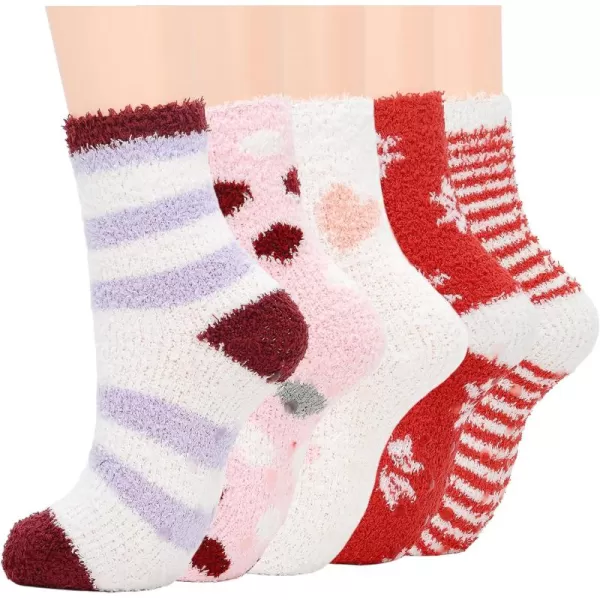 Zando Womens Warm Fuzzy Slipper Socks Fluffy Sherpa Fleece Socks Cozy Non Slip Plush Fleece Socks with Grippers