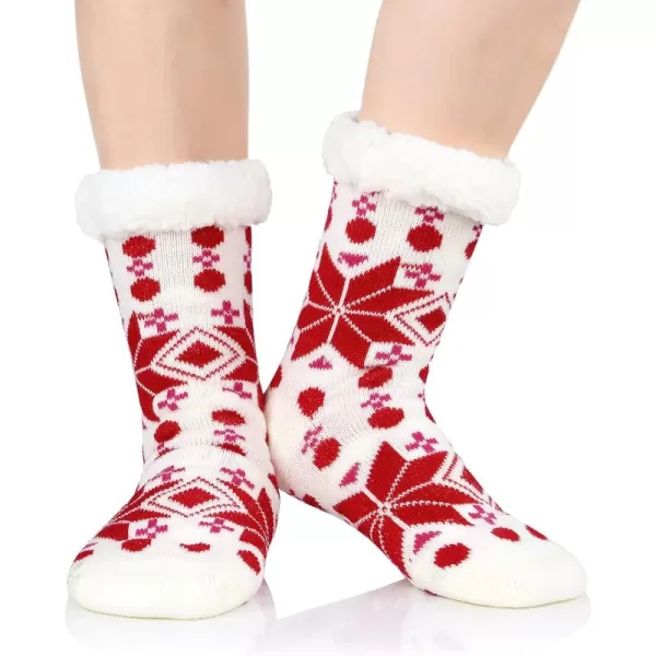Zando Womens Warm Fuzzy Slipper Socks Fluffy Sherpa Fleece Socks Cozy Non Slip Plush Fleece Socks with Grippers
